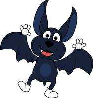 cute bat animal cartoon vector