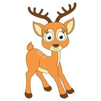 cute deer animal cartoon illustration vector