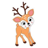 cute deer animal cartoon illustration vector