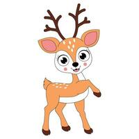 cute deer animal cartoon illustration vector