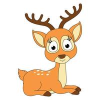 cute deer animal cartoon illustration vector