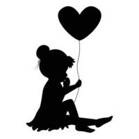 cute little girl silhouette vector