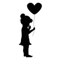 cute little girl silhouette vector