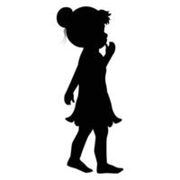 cute little girl silhouette vector