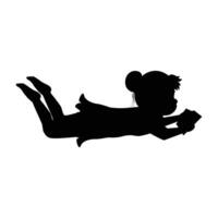 cute little girl silhouette vector