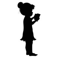 cute little girl silhouette vector