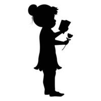 cute little girl silhouette vector