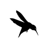 Flying Hummingbird Silhouette, can use Art Illustration, Website, Logo Gram, Pictogram or Graphic Design Element. Vector Illustration