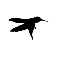 Flying Hummingbird Silhouette, can use Art Illustration, Website, Logo Gram, Pictogram or Graphic Design Element. Vector Illustration