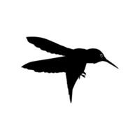 Flying Hummingbird Silhouette, can use Art Illustration, Website, Logo Gram, Pictogram or Graphic Design Element. Vector Illustration