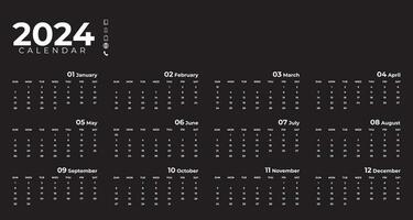 calendario diseño 2024 o nuevo año vector