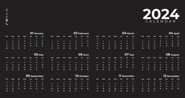 calendario diseño 2024 o nuevo año vector