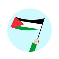 mano participación Palestina bandera vector