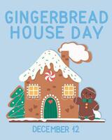 Gingerbread house day. vector