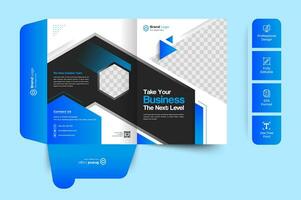 Corporate business modern presentation folder template vector