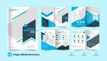 Company Bifold Brochure Template for Multipurpose Project vector