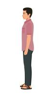 Indian village man sideview character illustration for animation vector