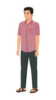 Indian village man sideview character illustration for animation vector