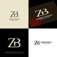 zb inicial moderno lujo logo modelo para negocio vector