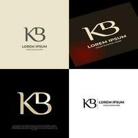 kb inicial moderno lujo logo modelo para negocio vector