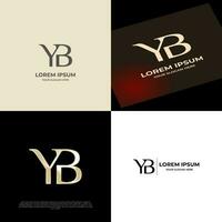 YB Initial Modern Luxury Logo Template for Business vector