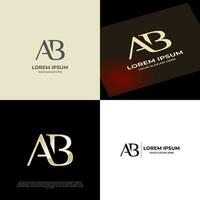 AB Initial Modern Luxury Logo Template for Business vector