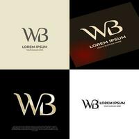 wb inicial moderno lujo logo modelo para negocio vector