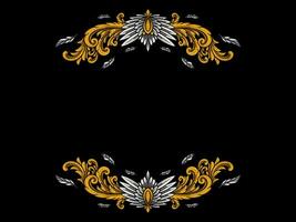 Gold Ornament Classy Luxury Fur Wings vector