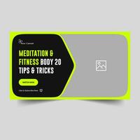 Creative fitness training tips video thumbnail design, fully customizable vector eps 10 file format