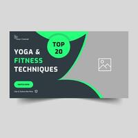 Customizable and trendy body fitness thumbnail banner design, fully editable vector eps 10 file format