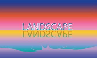 simple alphabet landscape vector in red blue purple yellow color for background design.