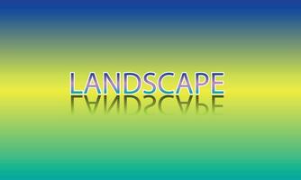 simple alphabet landscape vector in green blue yellow color for background design.