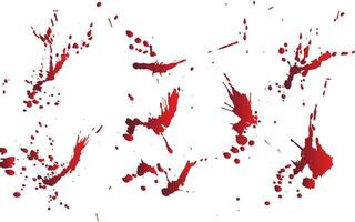 Set of blood drop and splatter isolated background vector