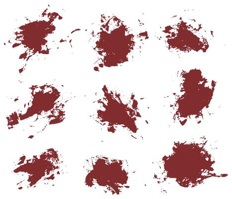 Various blood paint splatter set