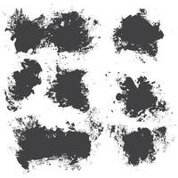 Collection of splatter black grunge background vector