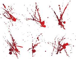 Abstract set of splatter red color blood background vector