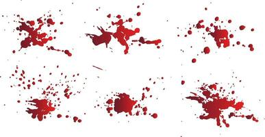 Set of red blood splatter background vector