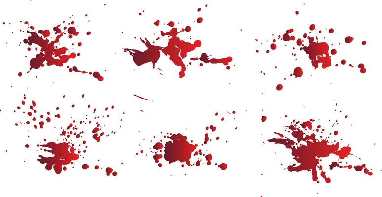 Set of red blood splatter background
