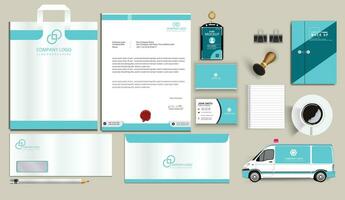 stylish business stationery items set with Vector Design