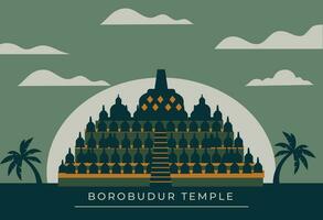 Borobudur temple background vector