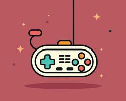 joypad vector flat color icon. Game Joystick vector graphics