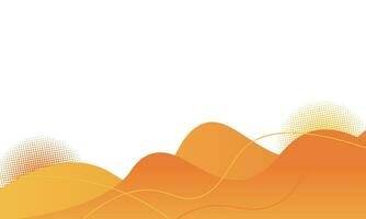 Simple orange waves background with line curves and halftone vector