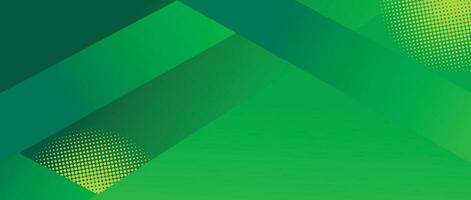Abstract diagonal shapes green banner background vector