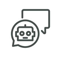Ai chat bot related icon outline and linear vector. vector