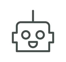Ai chat bot related icon outline and linear vector. vector