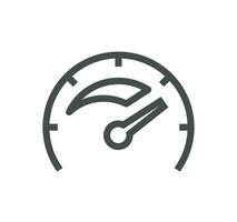 Speedometer related icon outline and linear vector. vector