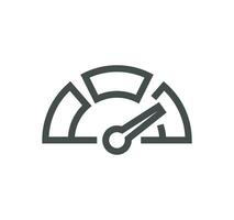 Speedometer related icon outline and linear vector. vector