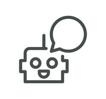 Ai chat bot related icon outline and linear vector. vector