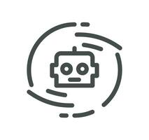 Ai chat bot related icon outline and linear vector. vector
