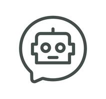 Ai chat bot related icon outline and linear vector. vector